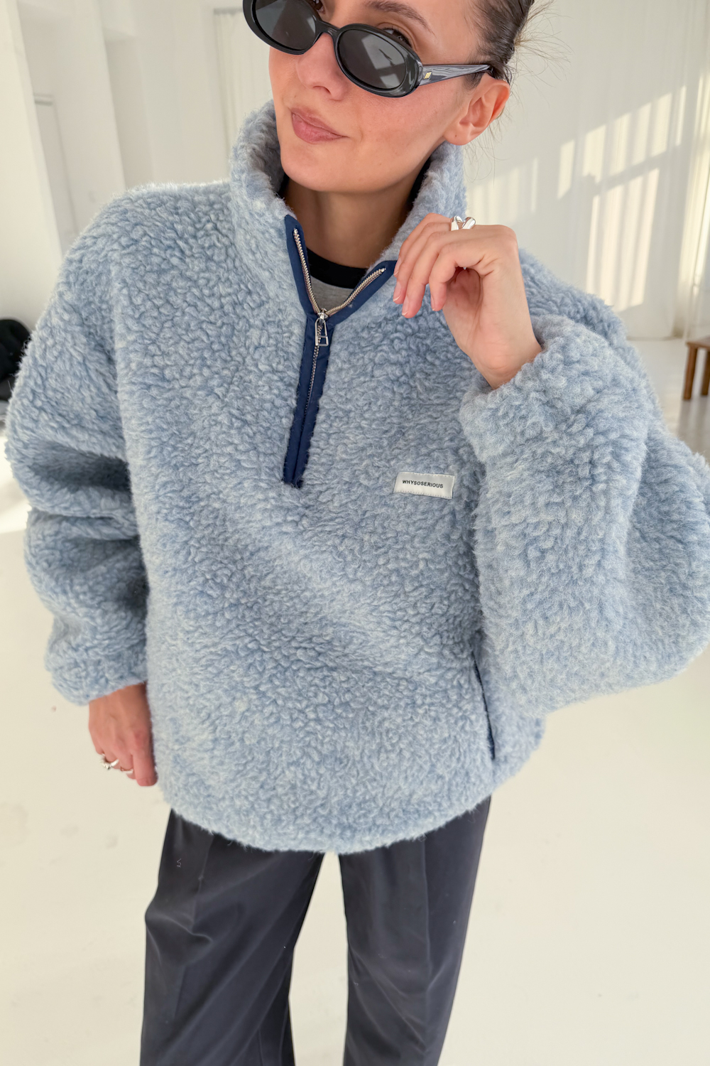 Kurtka Merino Wool Anorak Baby Blue - obrazek 6