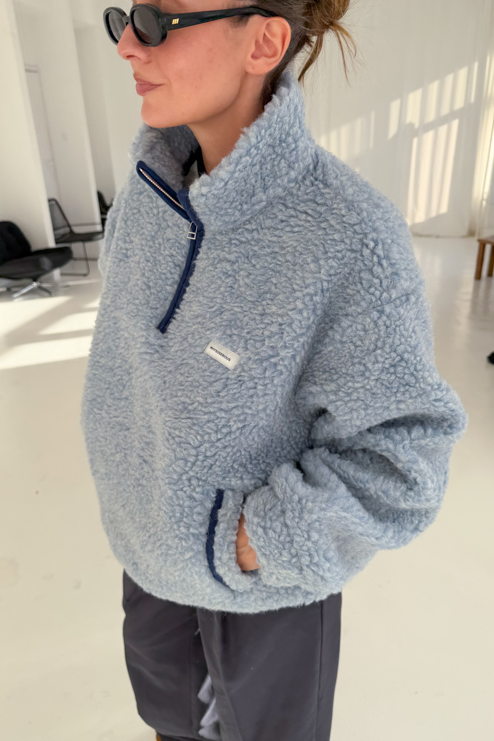 Kurtka Merino Wool Anorak Baby Blue - obrazek 9