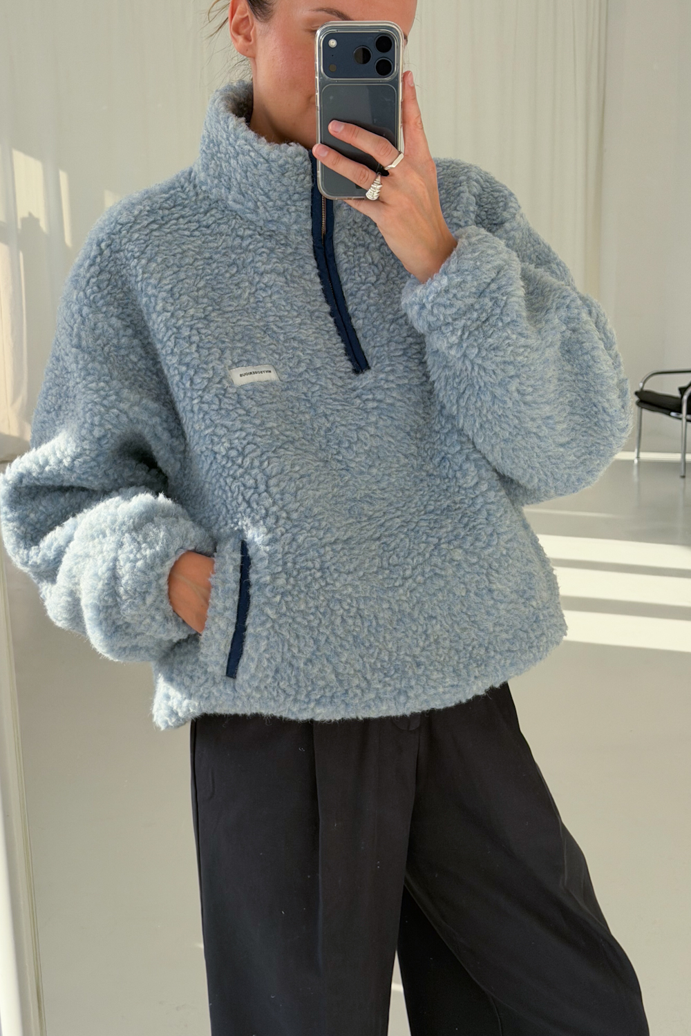 Kurtka Merino Wool Anorak Baby Blue - obrazek 7