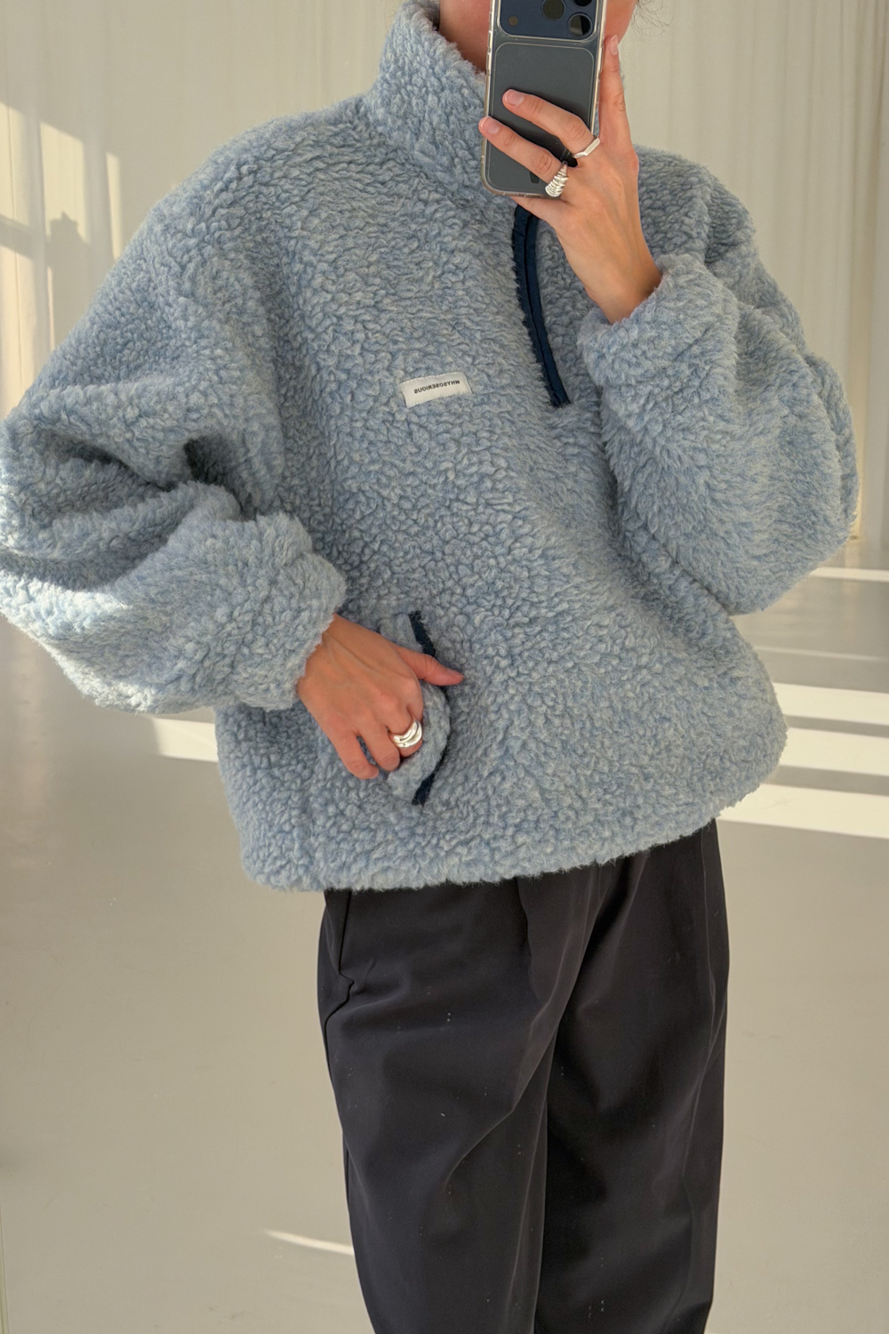 Kurtka Merino Wool Anorak Baby Blue - obrazek 2