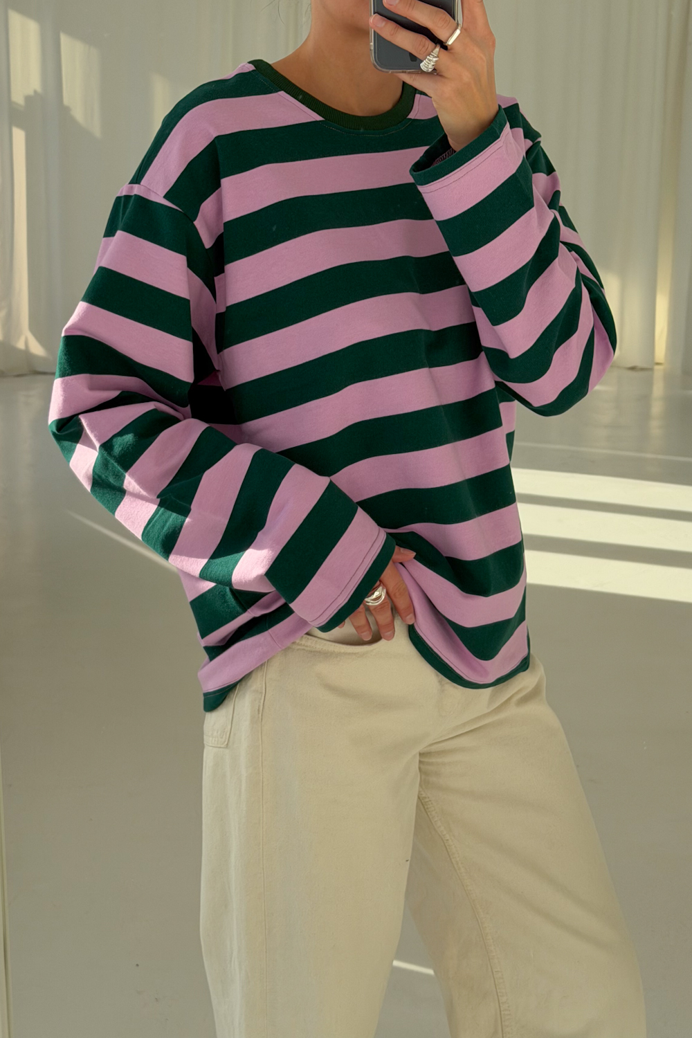 Longsleeve Heavy Stripes Green - obrazek 3